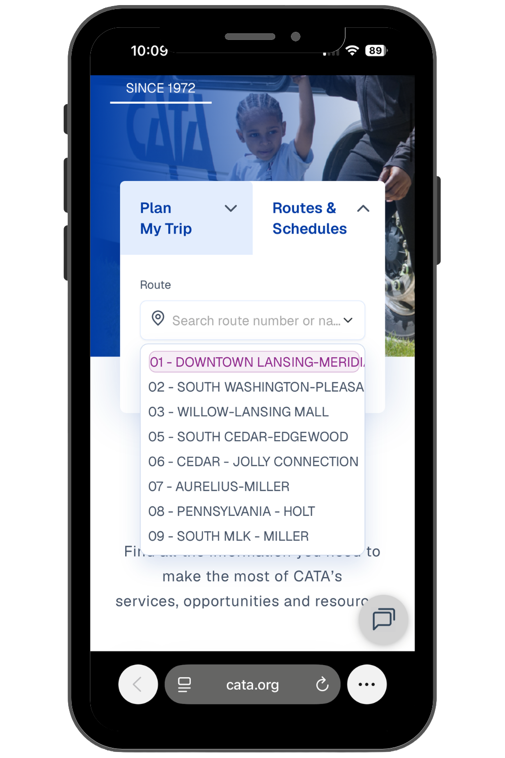 New cata website showing new improvements