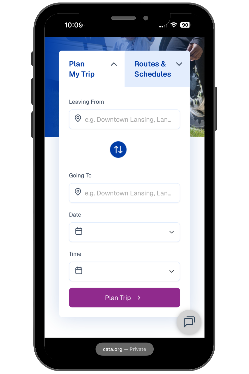 New cata website showing new improvements