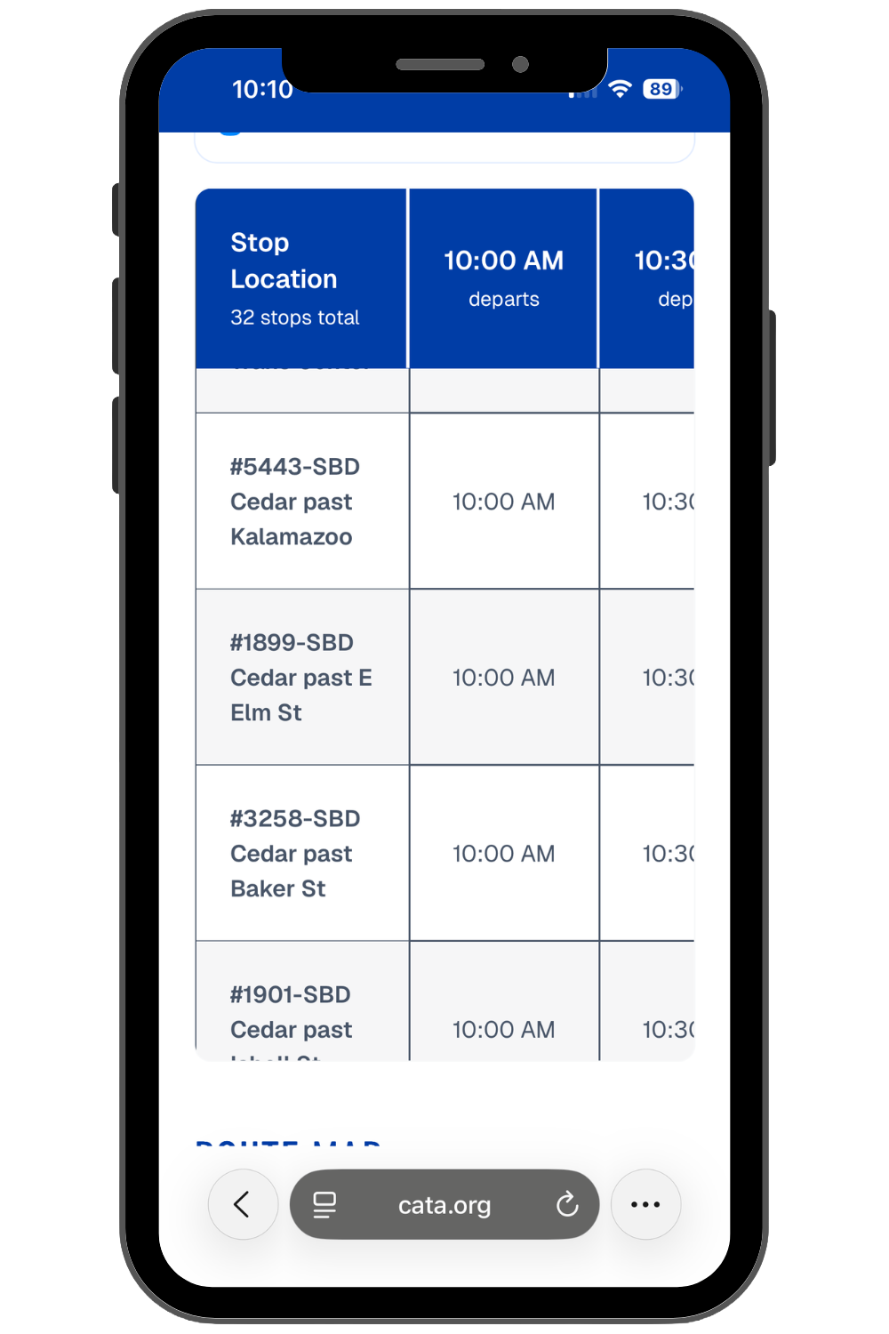 New cata website showing new improvements