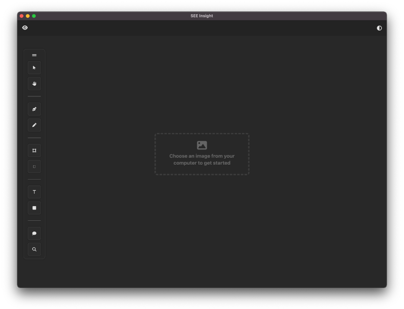 Dark mode ui of see-insights application